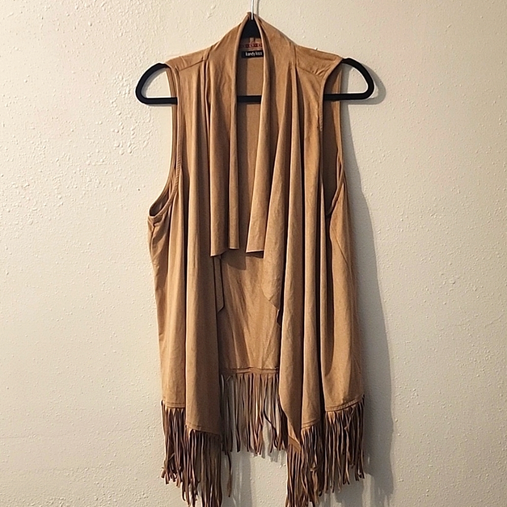 Tan tassel vest